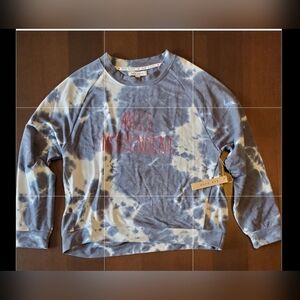 New Rae Dunn sweatshirt.Size Medium red/white/blue 4th of July Miss Independent